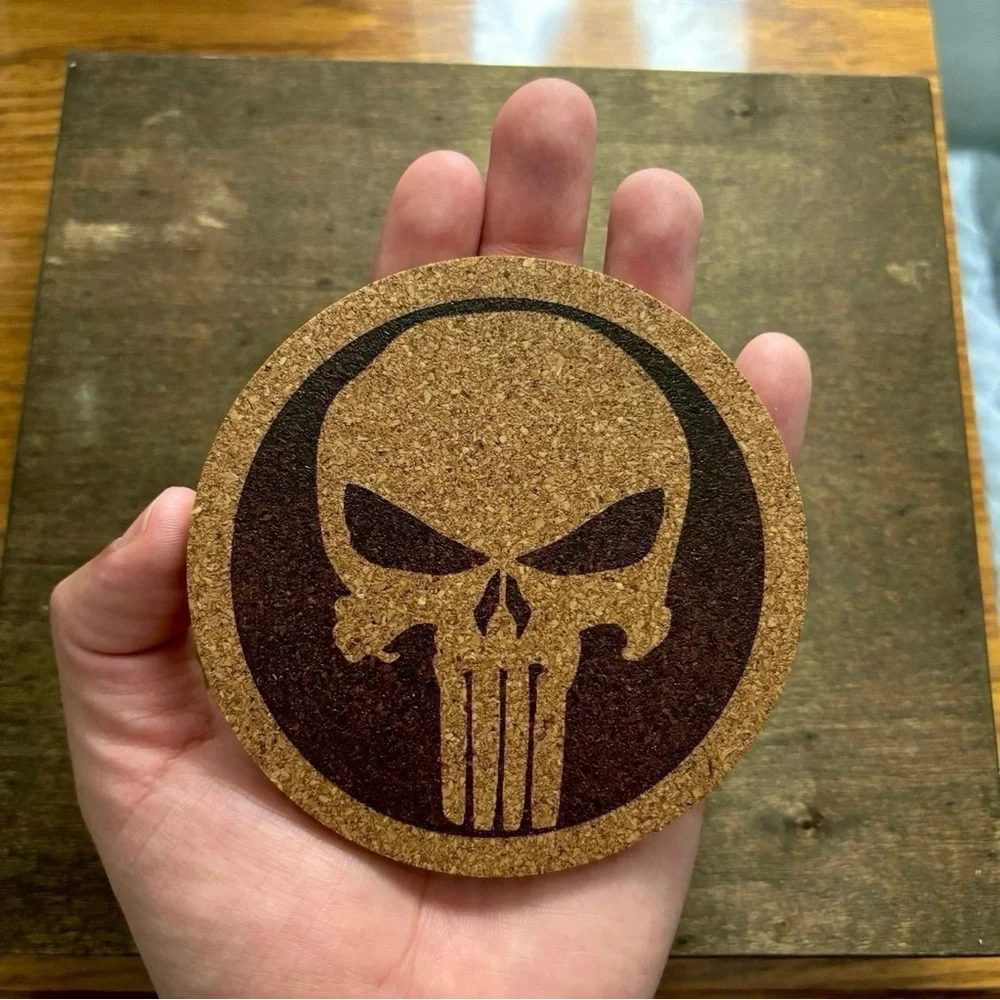 The Punisher Symbol Cork Coasters Bundle of 2